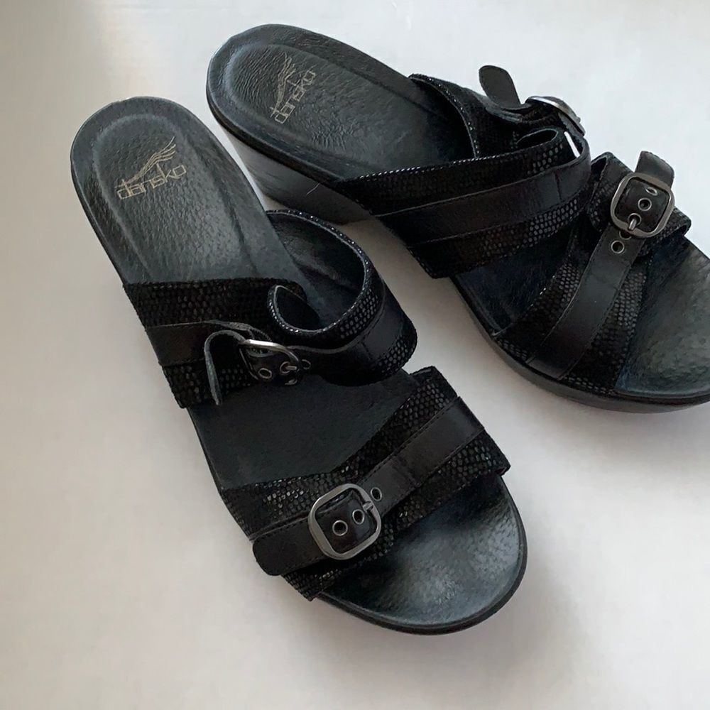 COPY - Dansko Jesse Lizard Black Sandals Sz 41